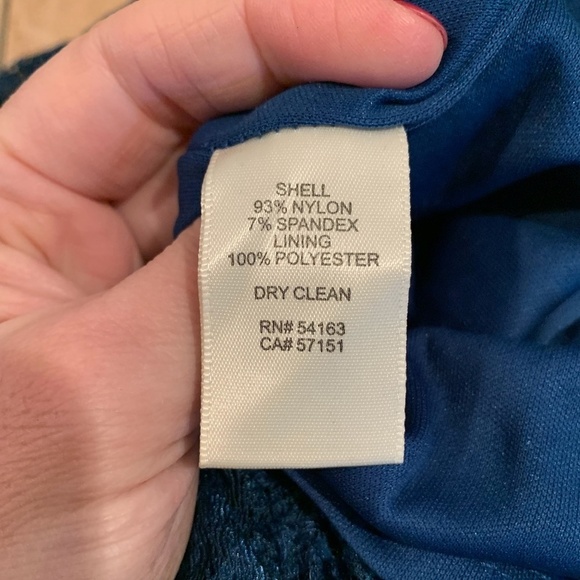 Eliza J Sleeveless Floral Lace Ruched Bodycon Dress in Teal size 14 NWT Flawed - Picture 5 of 6